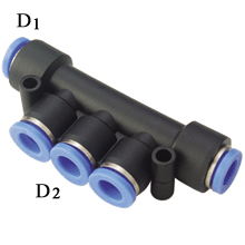 Push to Connect Fittings - PKG Union Branch Reducer for Metric Fitting