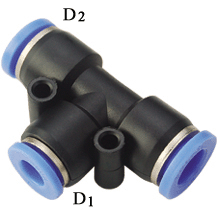 Push to Connect Fittings - PGE Union Tee Reducer for Metric Tubing