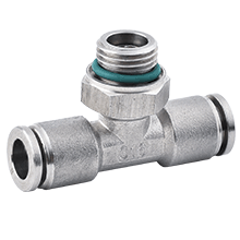 316 Stainless Steel Push to Connect Fittings, SPB-G Male Branch Tee for Inch Tubing, BSPP, G Thread