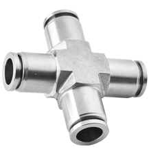 316 Stainless Steel Push to Connect Fittings, SPZA Union Cross for Inch Tubing