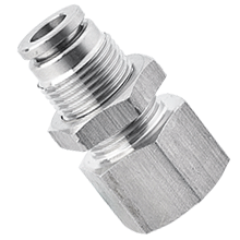 316 Stainless Steel Push to Connect Fittings, SPMF Bulkhead Female Straight