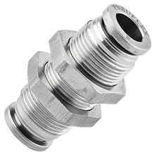316 Stainless Steel Push to Connect Fittings, SPM Bulkhead Union Straight