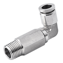 316 Stainless Steel Push to Connect Fittings, SPLL Extended Male Elbow Swivel