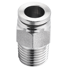 316 Stainless Steel Push to Connect Fittings, SPC Male Straight for Inch Tubing