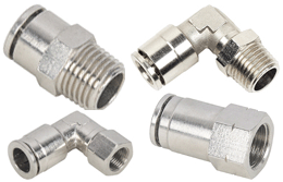 Brass Push to Connect Fittings for Inch (Imperial) Tubing, PT, R, BSPT, NPT, UNC, UNF Thread