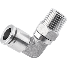 Stainless Steel Push to Connect Fittings for Inch Tube R Thread Male Elbow Swivel