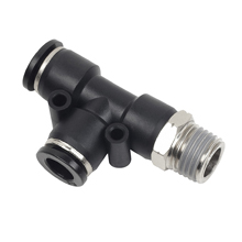 Push to Connect Fittings for Metric Tubing NPT Thread Male Run Tee