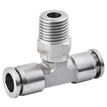 Stainless Steel Push to Connect Fittings for Metric Tube Male Branch Tee