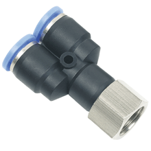 4mm Tubing M6 x 1 Y Shaped Female Connector, Push in Fitting