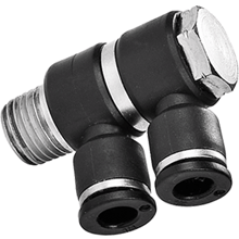 Male Run Tee, Metric Composite Push to Connect Fittings